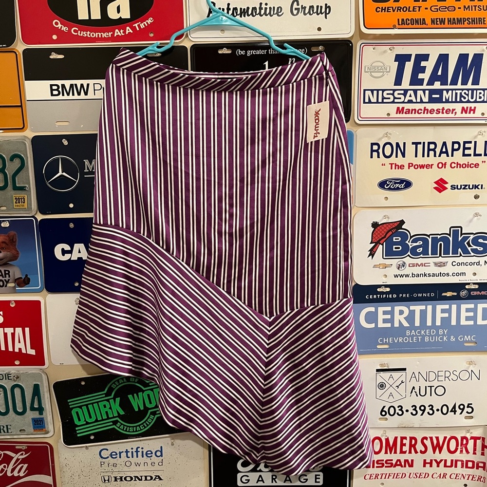 Banana Republic Stripe Asymmetrical Hem skirt- PJ Stripe Curve